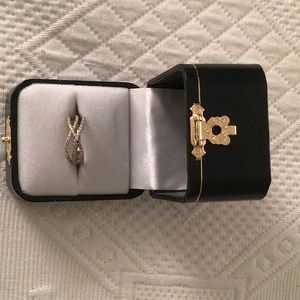 CRISSCROSS TRI-COLOR (YELLOW, WHITE AND ROSE GOLD) 14K CHANNEL SET DIAMOND RING